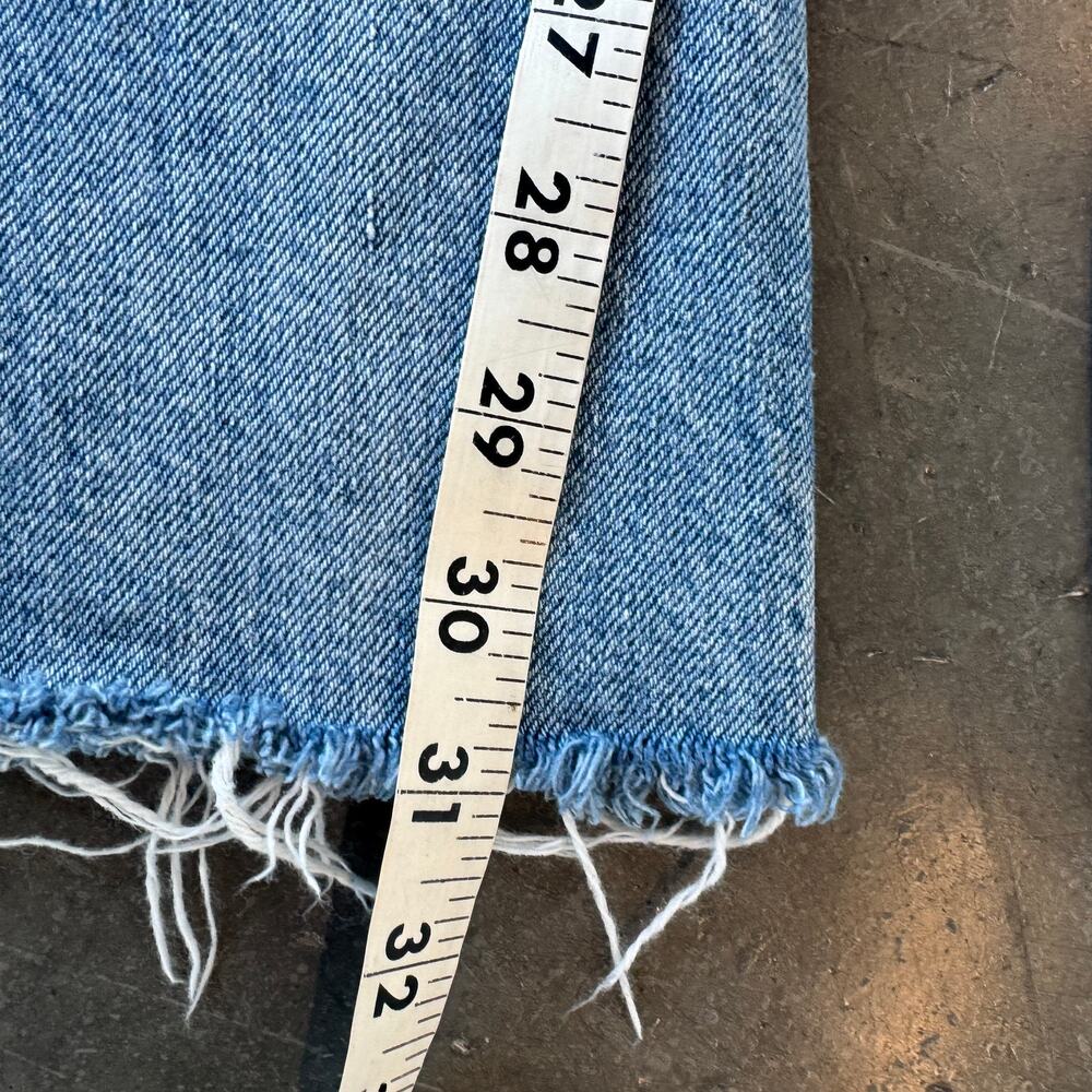 Vintage Y2k Zara Holy Distressed Light Wash Wide Leg Flare Denim Jeans Sz 6 - Picture 5 of 6